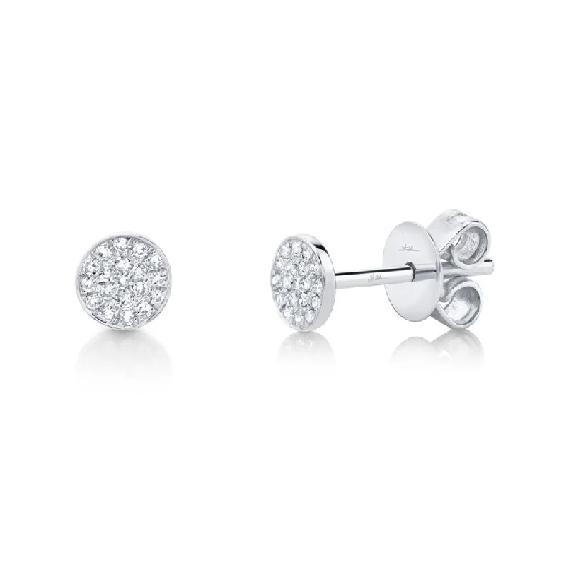 Abstract design earrings-Shy 14Kw Diamond Stud Earrings