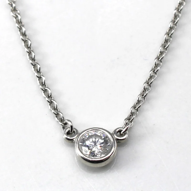 Butterfly charm necklaces-'Tiffany & Co. by the Yard' Platinum Necklace | 0.14ct | 16"|