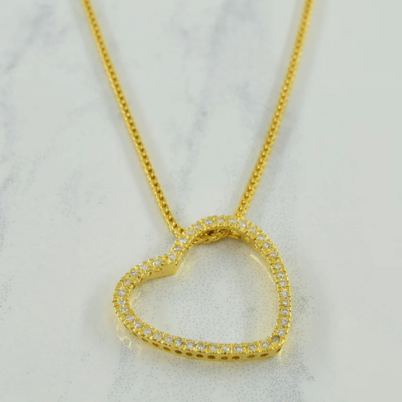 Vintage pearl necklaces-Diamond Heart Necklace | 0.22ctw | 16.25" |