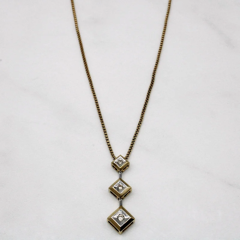 Asymmetrical necklaces-Diamond Drop Pendant & Necklace | 0.08ctw | 20" |