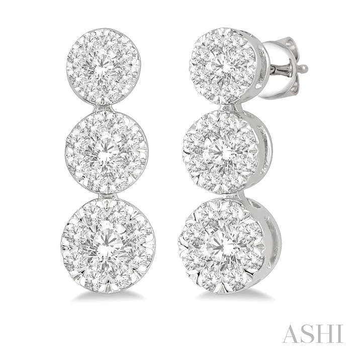 Tribal style earrings-ROUND SHAPE PAST PRESENT & FUTURE LOVEBRIGHT ESSENTIAL DIAMOND EARRINGS