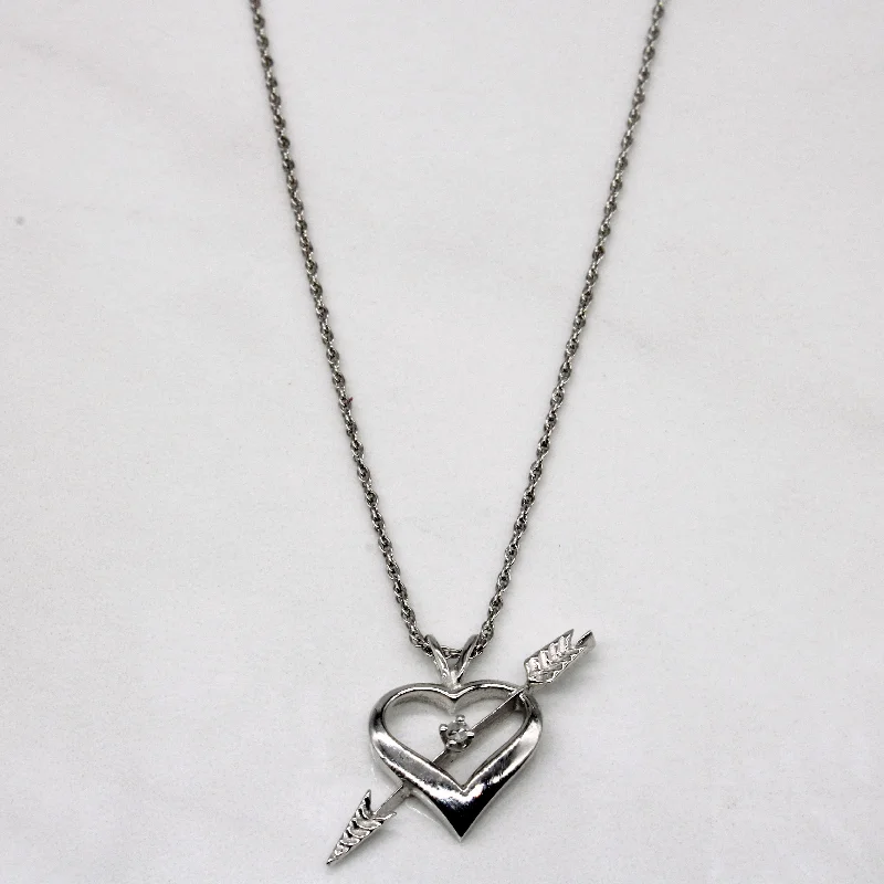 Mixed metal necklaces-Diamond Cupid's Arrow Pendant & Necklace | 0.02ct | 18" |