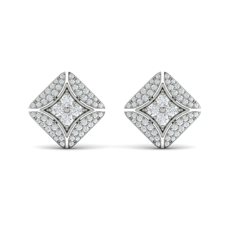 Dangling gem earrings-Diamond Vlora Star with Channel Set Diamond Cluster Stud Earrings