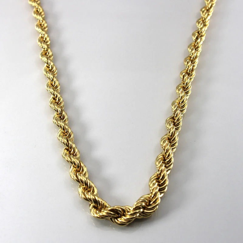 Peacock feather necklaces-18k Yellow Gold Rope Chain Necklace | 20"|