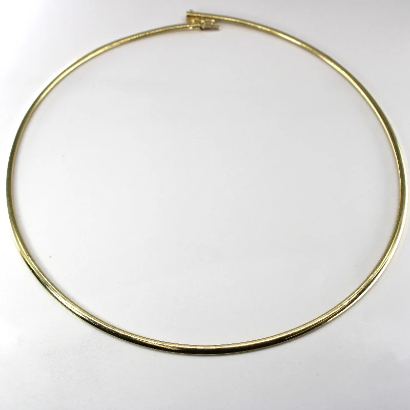 Artisan crafted necklaces-Yellow Gold Omega Necklace | 19"|