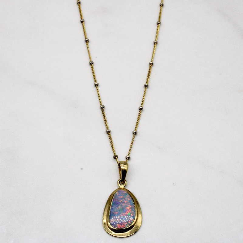 Butterfly charm necklaces-Opal Doublet Pendant & Necklace | 1.52ct | 18" |