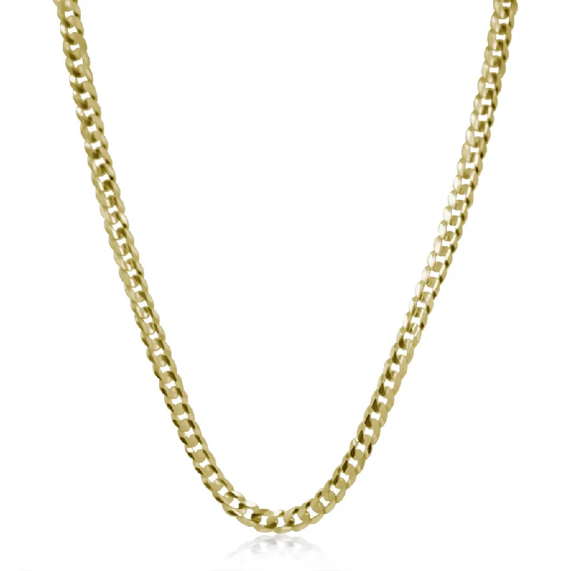 Hammered metal necklaces-Curb Chain 14K Gold