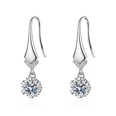 Sunflower motif earrings-Mabel Moissanite Earrings