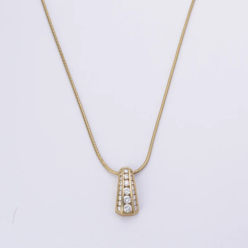 Statement bib necklaces-14k Yellow Gold Diamond Necklace | 1.00ctw | 17"