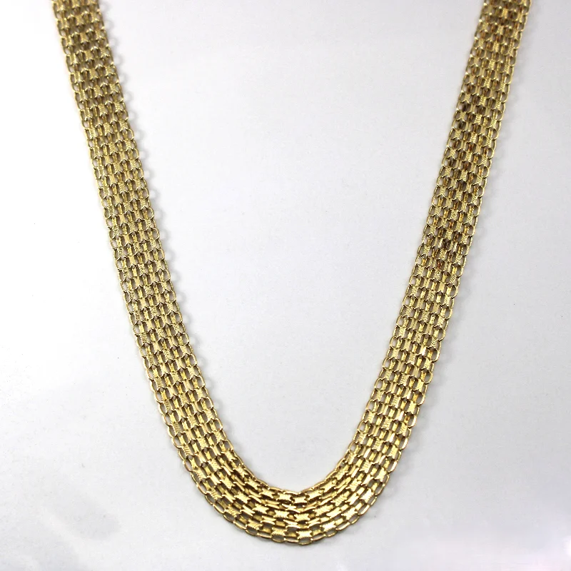 Bold collar necklaces-Filigree Linked Gold Necklace | 22"|