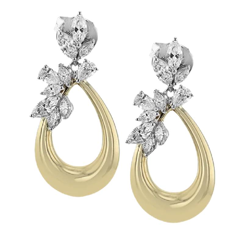 Shell motif earrings-Simon G. 18Kyw Diamond Pear Vine Drop Earrings