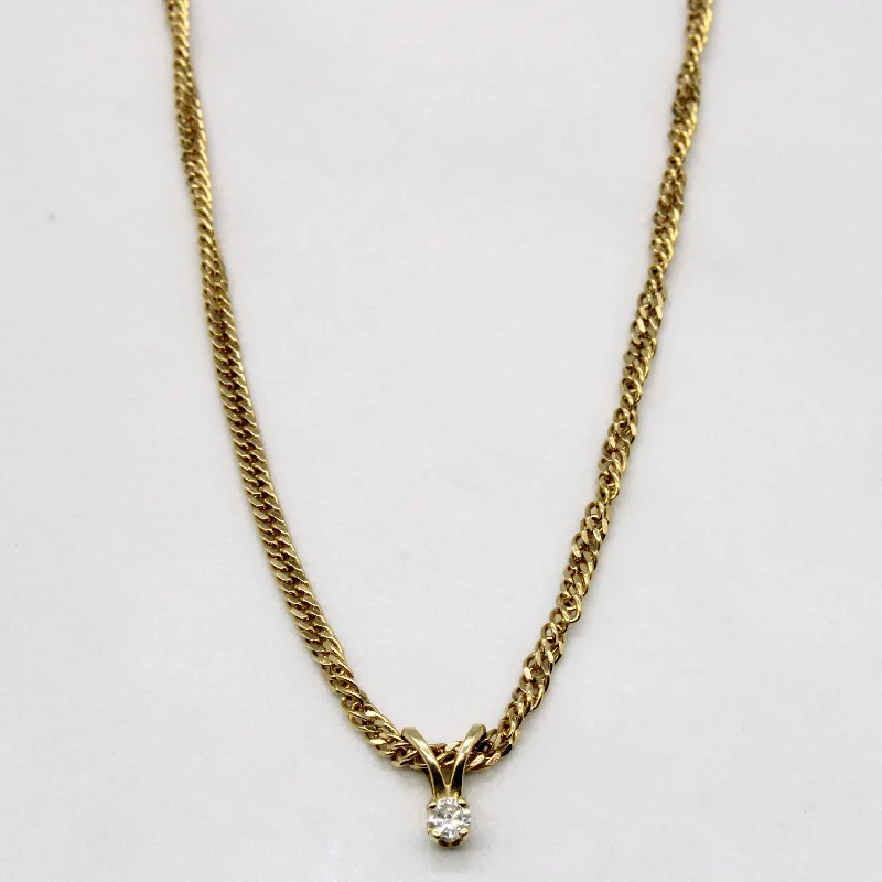 Matte gold necklaces-Diamond Pendant & Necklace | 0.05ct | 18" |