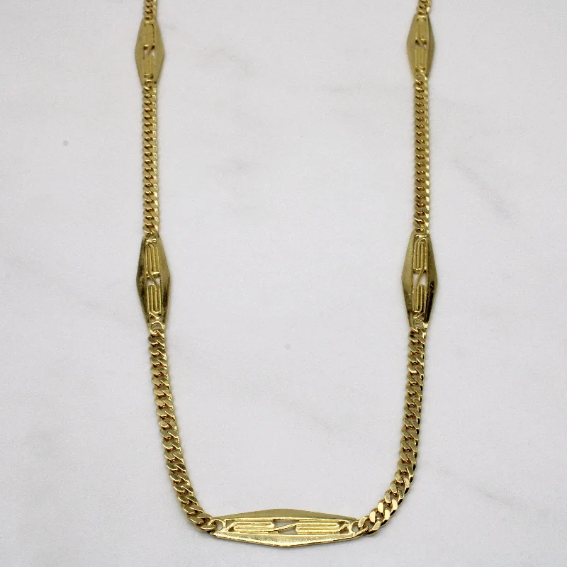 Antique gold necklaces-Italian 18k Yellow Gold Unique Link Necklace | 34" |