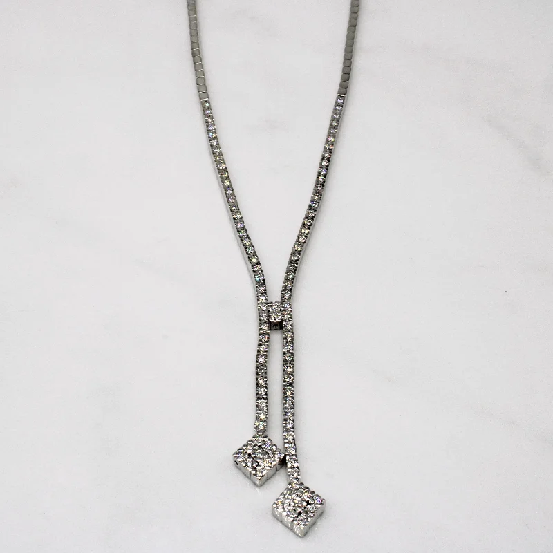 Bold collar necklaces-Diamond Drop Pendant Necklace | 1.13ctw | 17" |