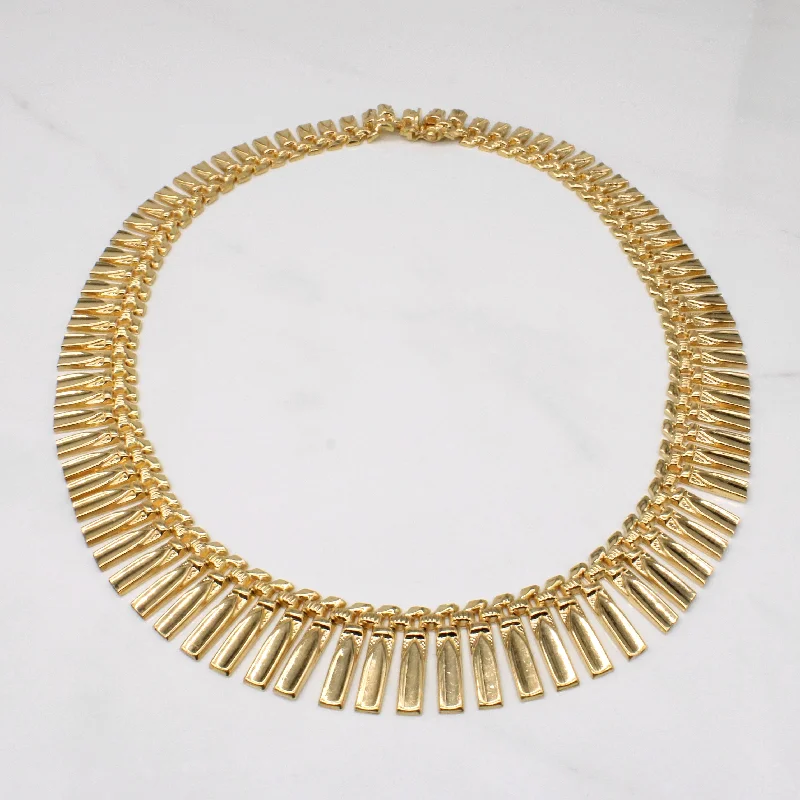 Minimalist style necklaces-Vintage Italian 18k Yellow Gold Fringe Necklace | 16" |