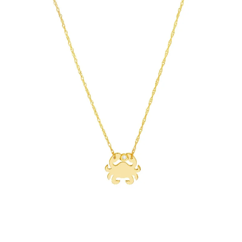 Beaded cluster necklaces-14K Yellow Gold So You Diamond Mini Crab Adjustable Necklace