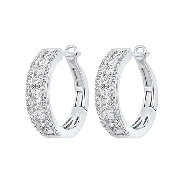 Infinity loop earrings-14Kt White Gold Diamond (1Ctw) Earring