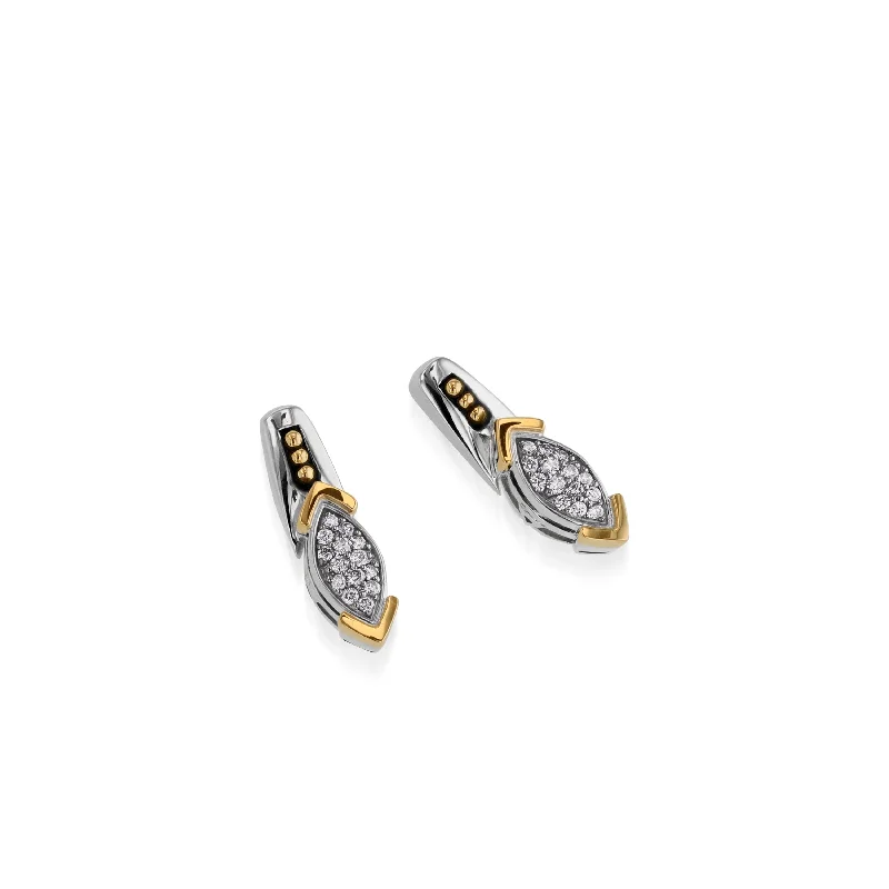 Nautical theme earrings-Elixir Small Pave Diamond Earrings