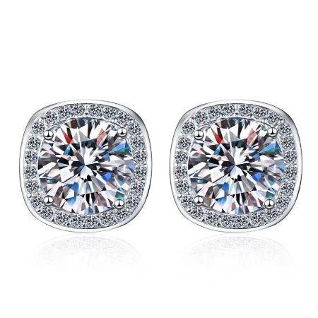 Lace-inspired earrings-Briella Moissanite Earrings