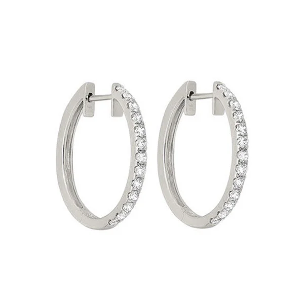 Matte black earrings-14Kt White Gold Diamond (1Ctw) Earring