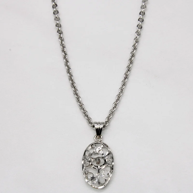 Chunky chain necklaces-18k White Gold Pendant & Necklace | 17" |