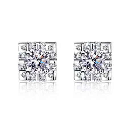 Retro clip-on earrings-Mia Moissanite Earrings