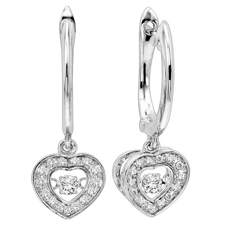 Spiral design earrings-14K White Gold Diamond Rhythm Of Love Earrings 1/4 ctw