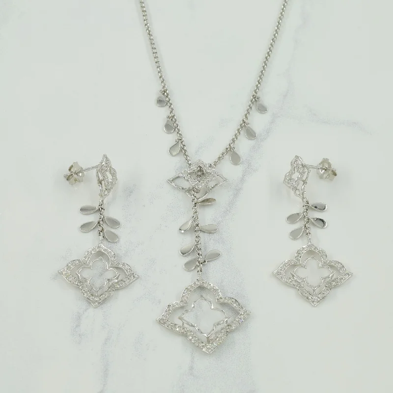 Statement choker necklaces-Diamond Necklace & Earring Set | 0.60ctw | 16" |