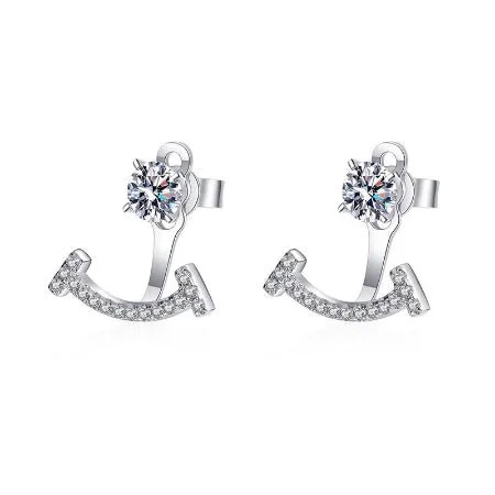 Double-sided earrings-Andie Moissanite Earrings