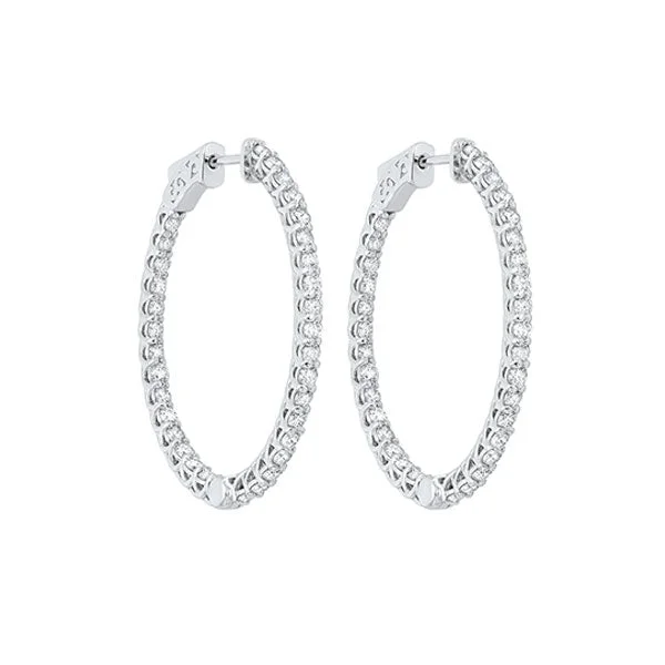 Asymmetrical earrings-14Kt White Gold Diamond (3Ctw) Earring