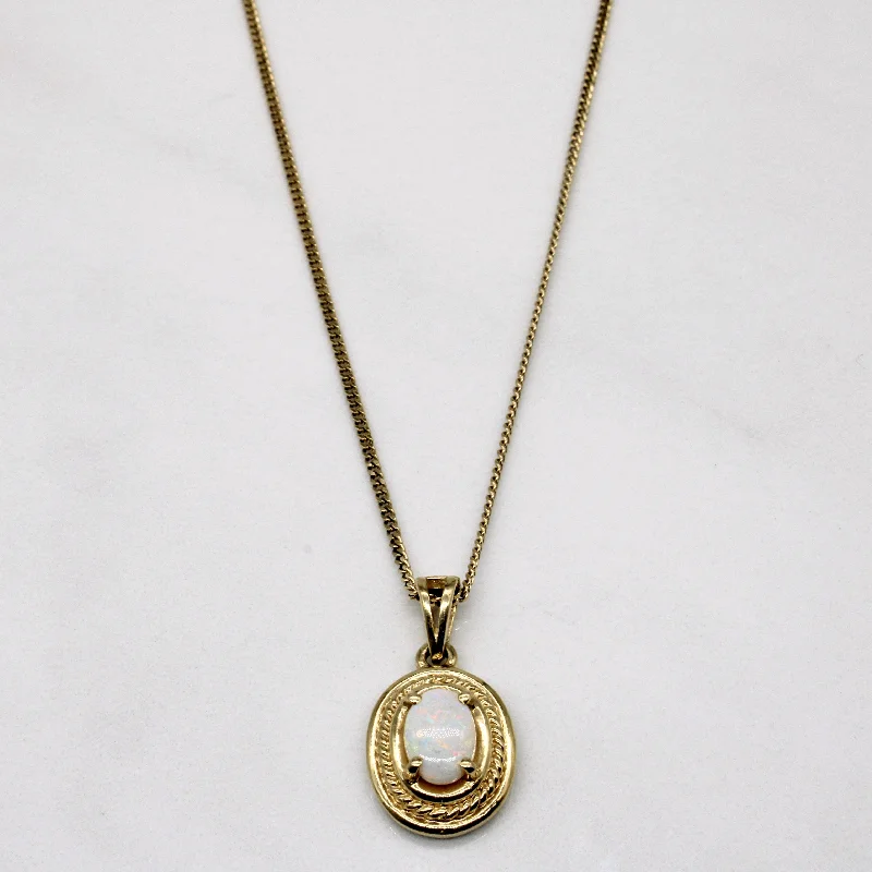 Luxe velvet necklaces-Opal Pendant & Necklace | 0.45ct | 18" |