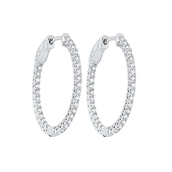 Sculptural art earrings-14Kt White Gold Diamond (1Ctw) Earring