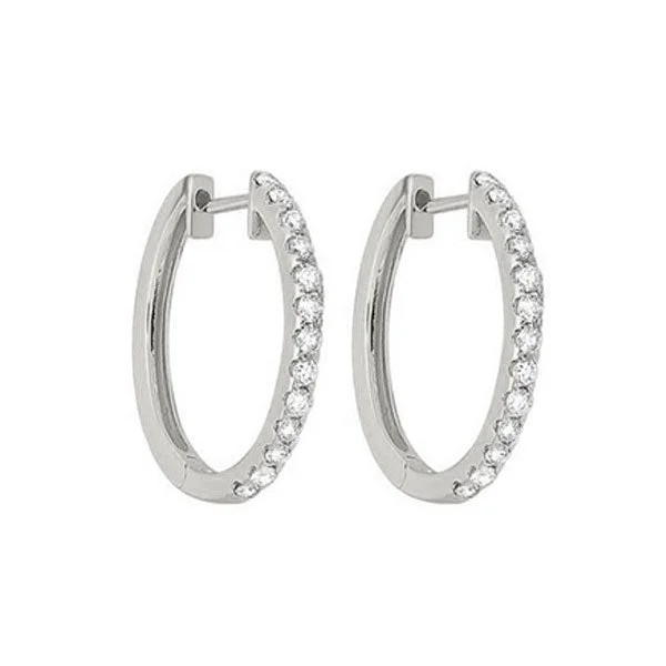 Oval drop earrings-14Kt White Gold Diamond (1/2Ctw) Earring