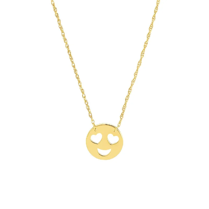 Dainty heart necklaces-14K Yellow Gold So You Mini Heart Face Adjustable Necklace