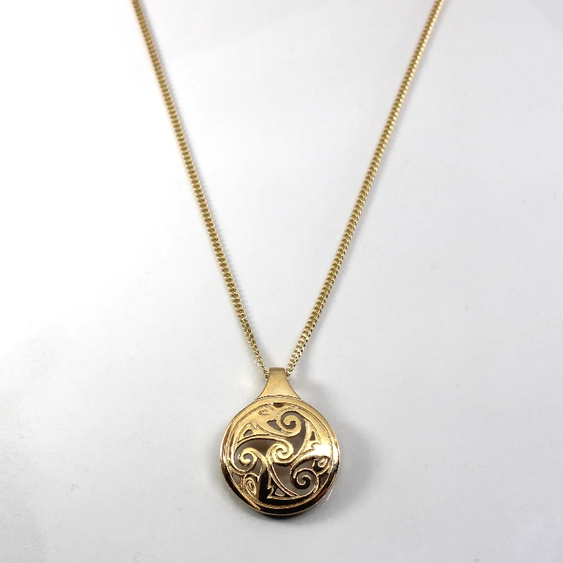 Crescent moon necklaces-Edinburgh Hallmarked Filigree Pendant Necklace | 16"|