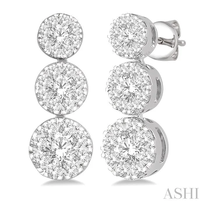 Chevron pattern earrings-ROUND SHAPE PAST PRESENT & FUTURE LOVEBRIGHT ESSENTIAL DIAMOND EARRINGS