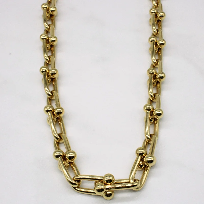 Velvet choker necklaces-18k Yellow Gold Unique Link Necklace | 20" |