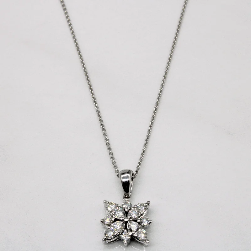 Toggle clasp necklaces-Diamond Cluster Pendant & Necklace | 0.51ctw | 20" |