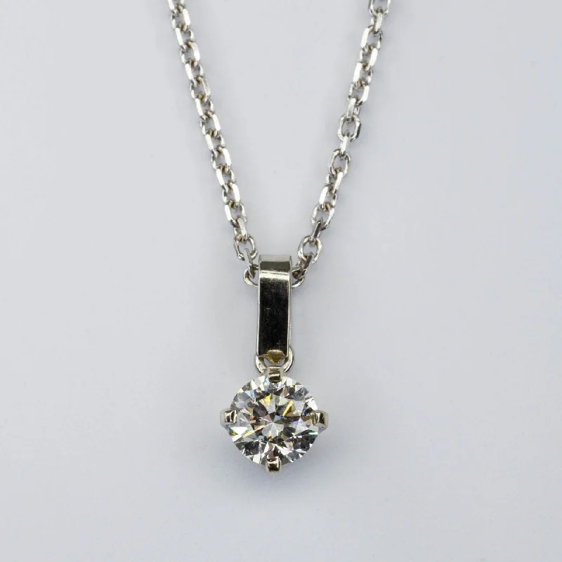 Petite gemstone necklaces-Solitaire Diamond Pendant Necklace | 1.00ct VS2 G | 20"|