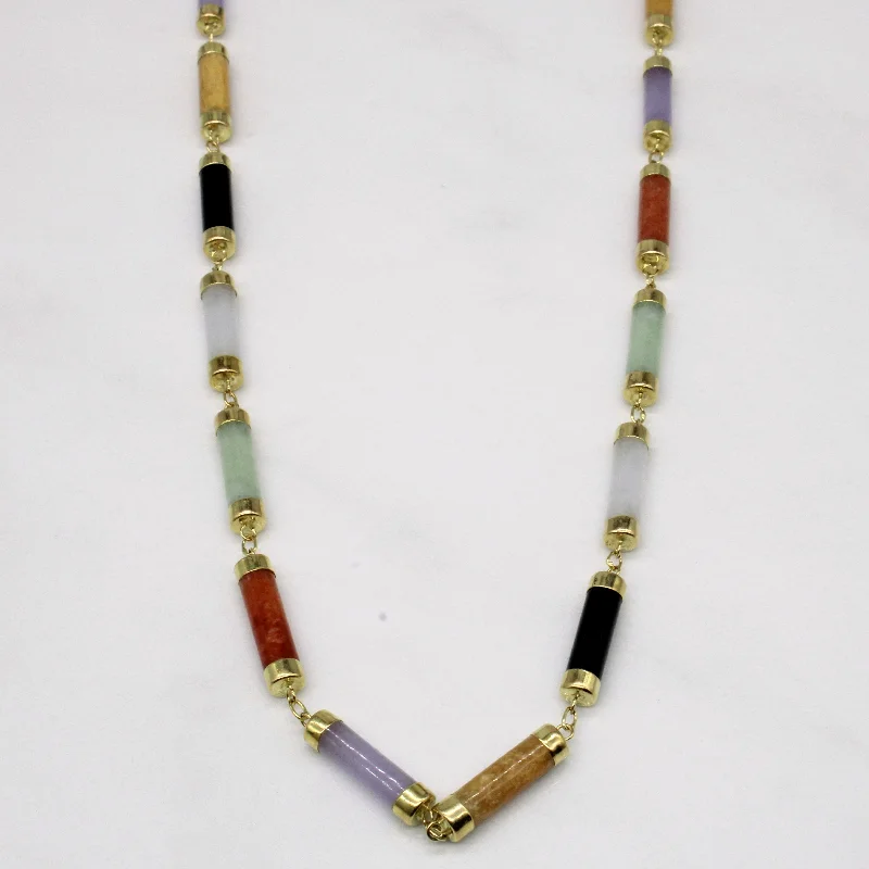 Zodiac sign necklaces-Multi Colour Jade Necklace | 45.00ctw | 18" |