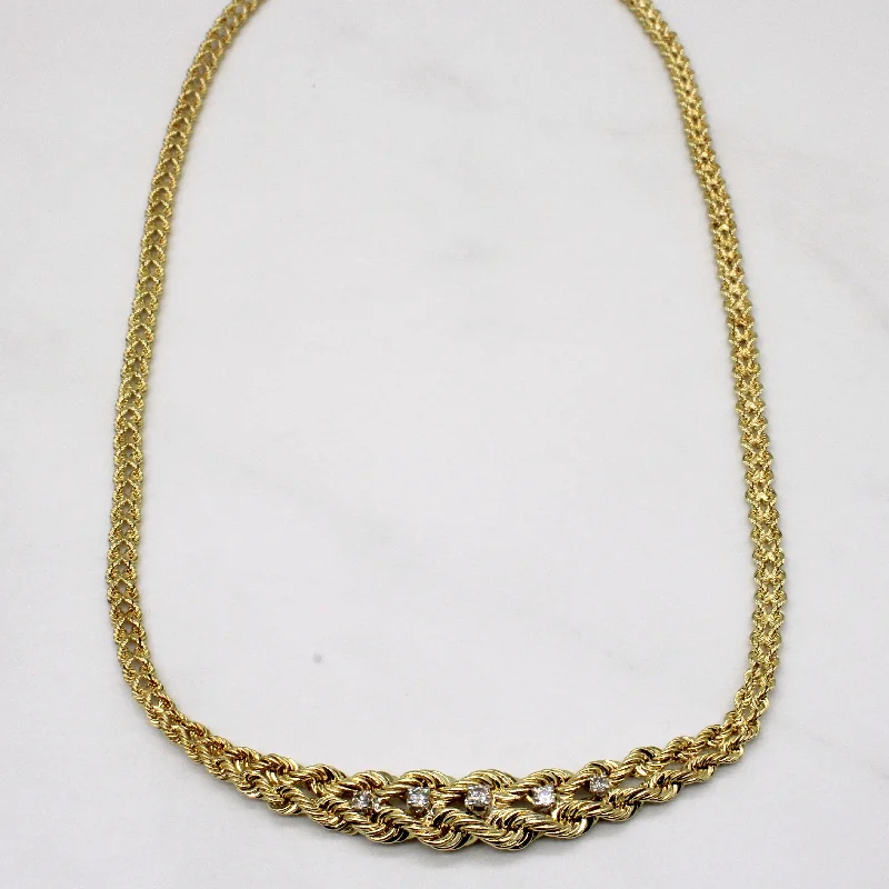 Tribal woven necklaces-Diamond Rope Chain Necklace | 0.22ctw | 16" |