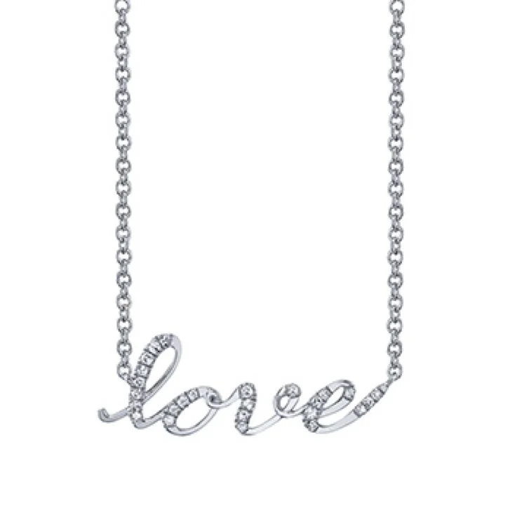 Locket keepsake necklaces-LOVE Name Plate - N4516A