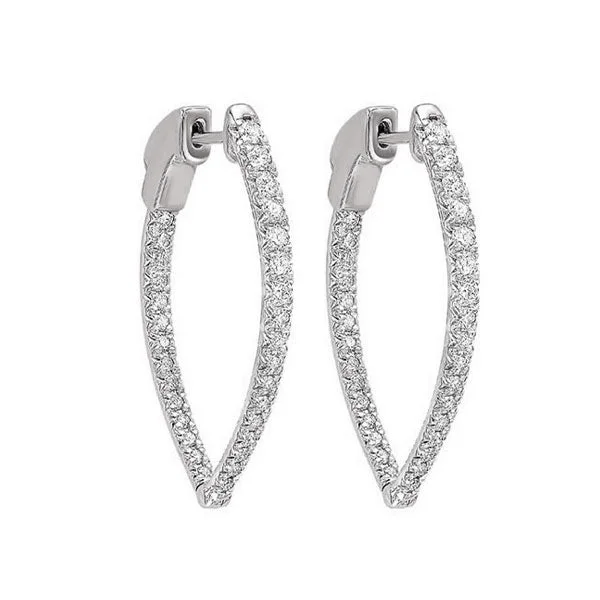 Cluster bead earrings-14Kt White Gold Diamond (1/2Ctw) Earring