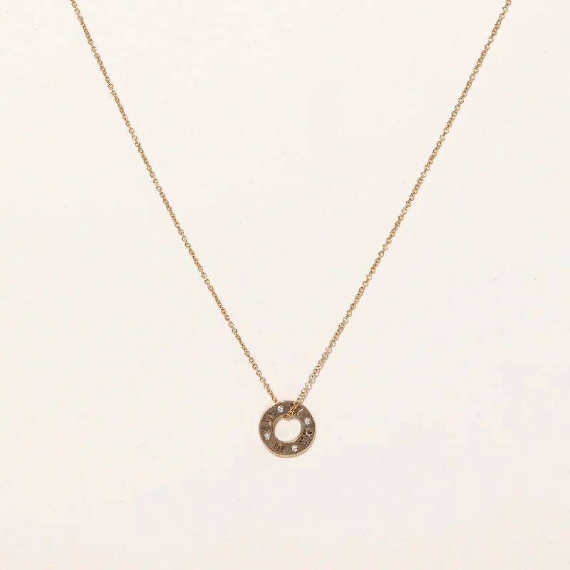 Sapphire gem necklaces-'Tiffany & Co' Atlas 18k Diamond Pendant & Necklace | 18" |