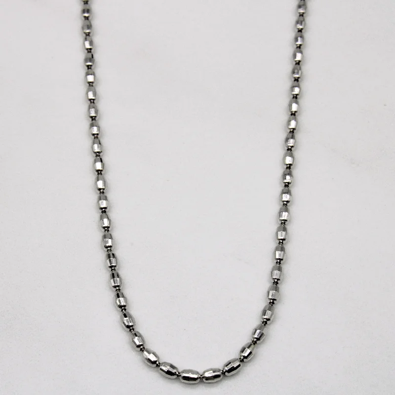 Hammered metal necklaces-14k White Gold Bead Chain | 16.5" |