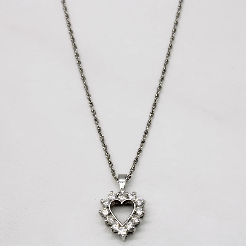 Triple-layer necklaces-Diamond Heart Pendant & Necklace | 0.30ctw | 18" |