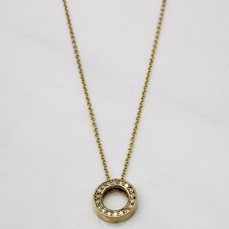 Opal stone necklaces-Diamond Circle Pendant & Necklace | 0.09ctw | 18" |