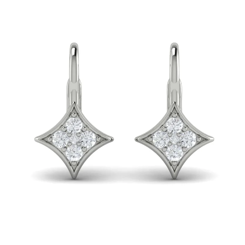 Retro clip-on earrings-Diamond Vlora Star Channel Set Huggie Earrings