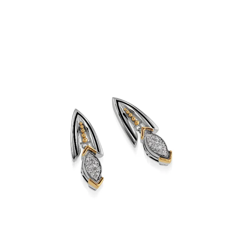 Linear drop earrings-Elixir Dangle Pave Diamond Earrings