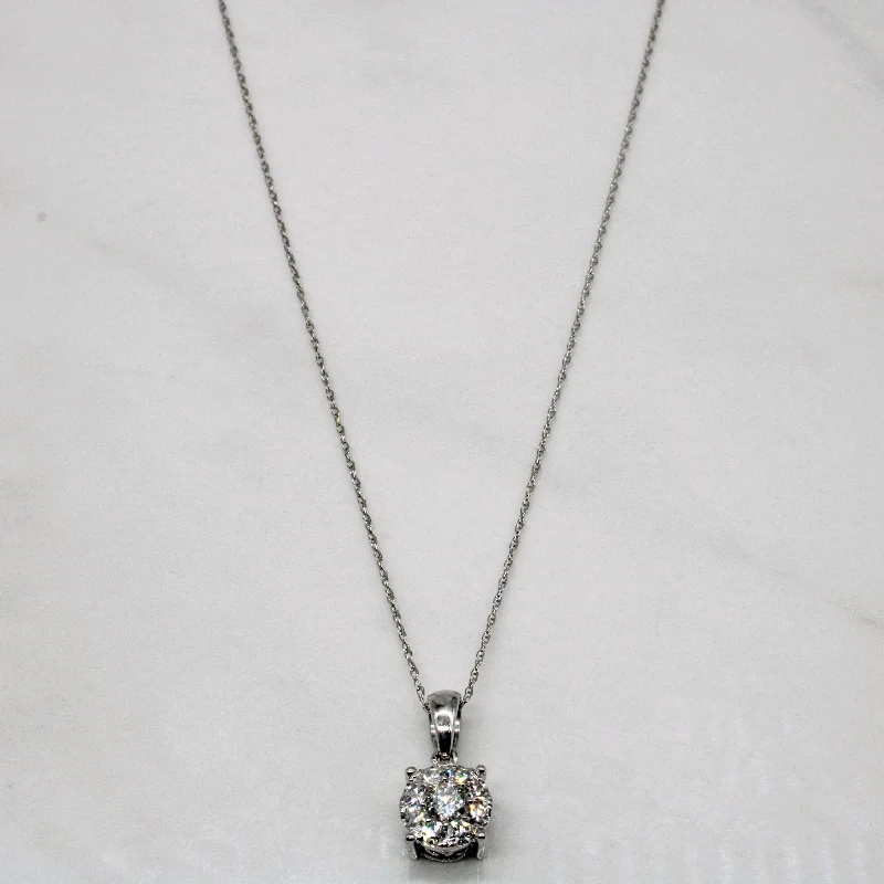 Triple-layer necklaces-Pave Set Diamond Pendant & Necklace | 0.50ctw | 19" |